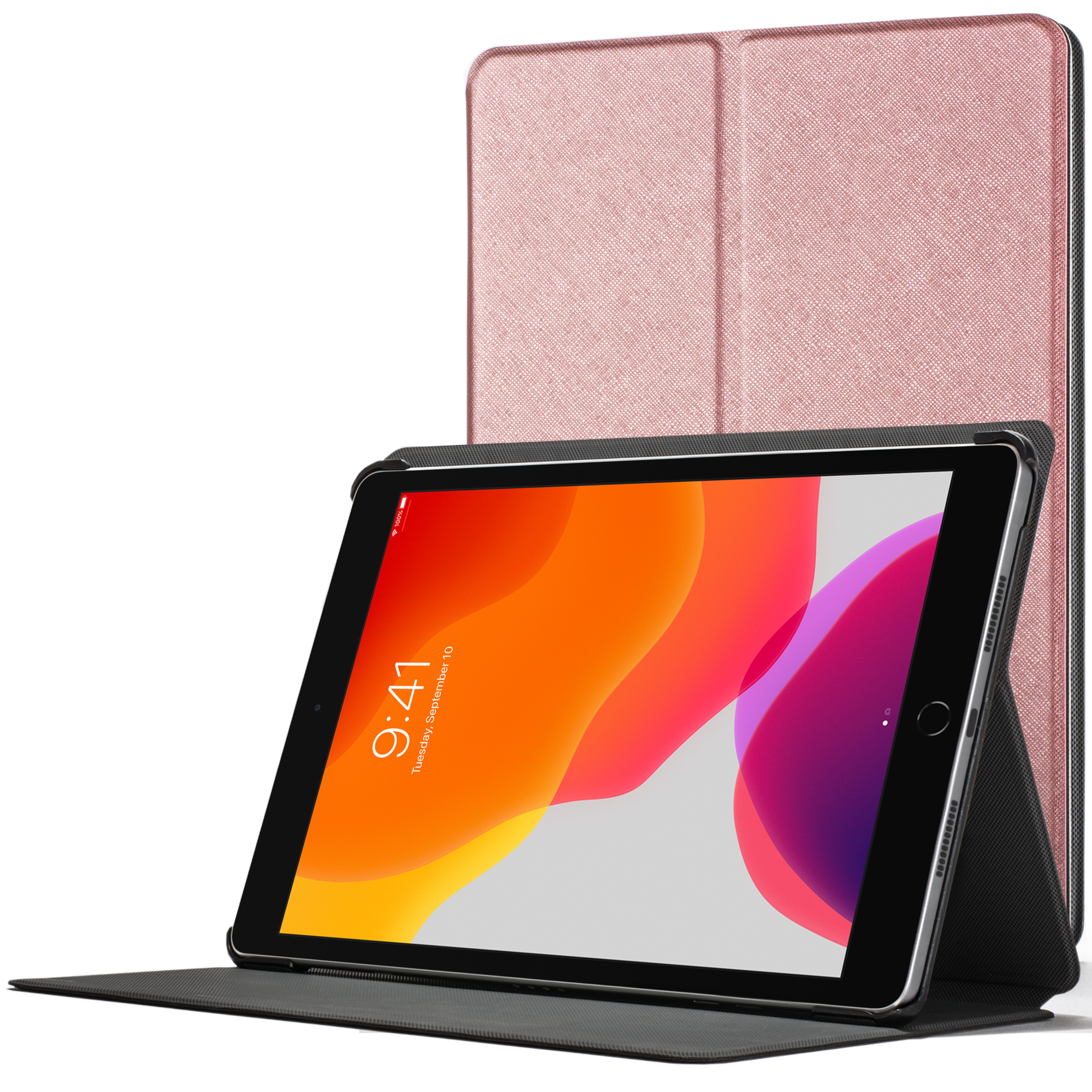 iPad 10.2 Case, Apple Ipad 10.2 2019 Cover Rose Gold + Stylus Screen